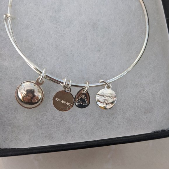 ALEX AND ANI Emerald Swarovski Charm Bangle - Picture 5 of 9